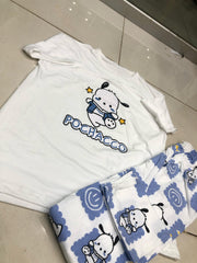 WHITE PANDA DESIGN NIGHT DRESS IN COTTON FABRIC - M.H fashion