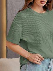 green  Oversized Waffle Knit t shirt