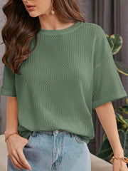 green  Oversized Waffle Knit t shirt