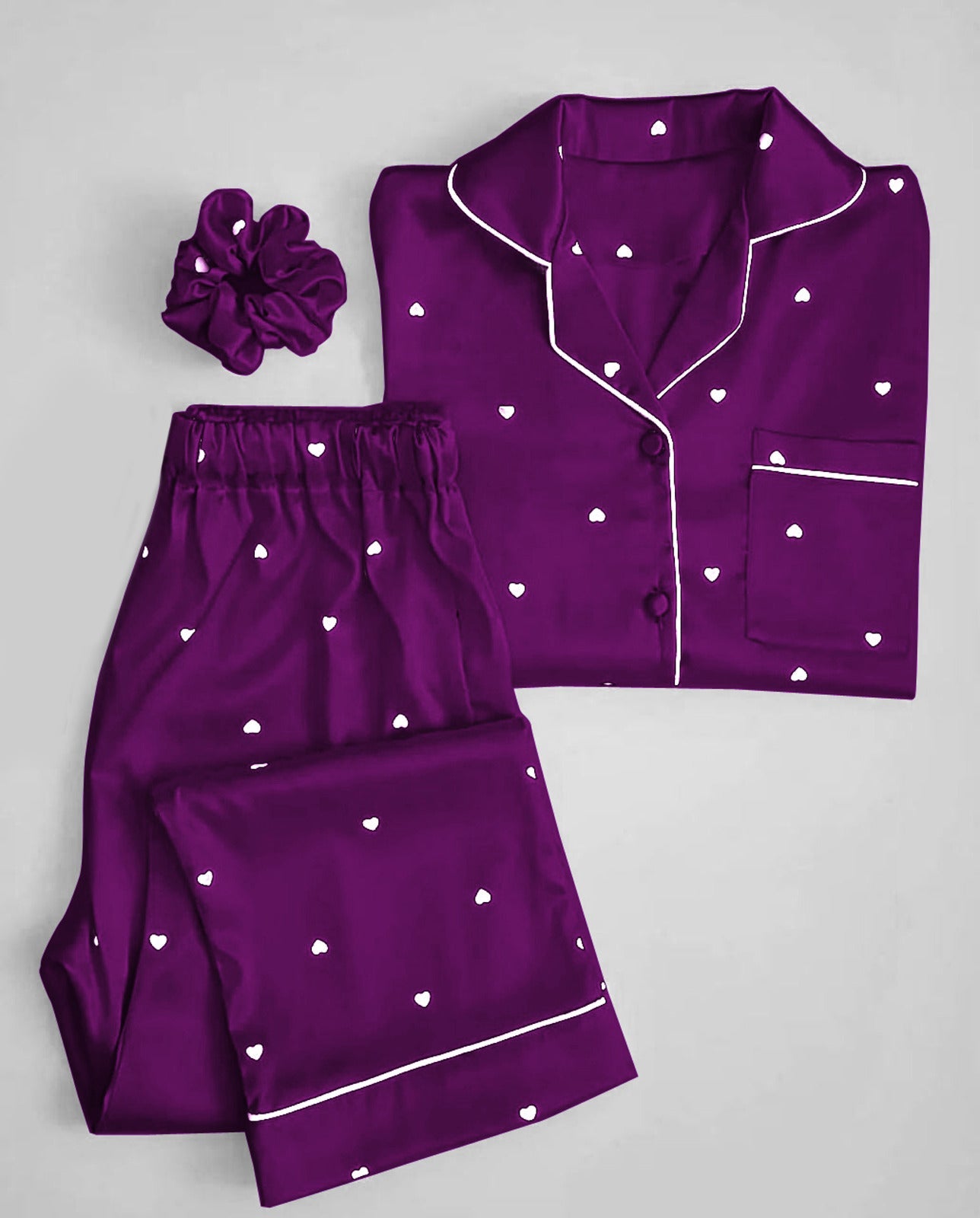 purple printed silk suit in premium fabric for girls and woman (M H 881) - M.H fashion