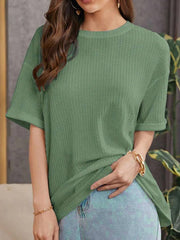 green  Oversized Waffle Knit t shirt