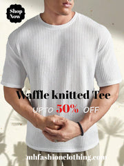 White Oversized Waffle Knit t shirt