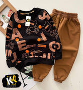 beautiful aphabetical printed kids suit