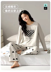 heart printed night suit fabric cotton jarsy - M.H fashion