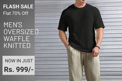 Oversized Waffle Knit t shirt  For Men