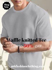 light grey  color Oversized Waffle Knit t shirt