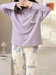 purple pocket design night suit premium fabric for girls and woman