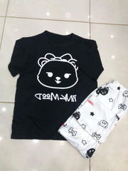 BLACK SMILE DESIGN NIGHT DRESS IN COTTON FABRIC - M.H fashion 