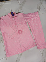 pink printed silk suit in premium fabric for girls and woman (M H 881) - M.H fashion 