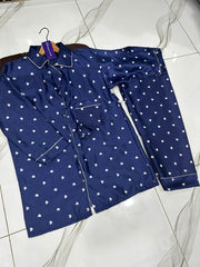 blue printed silk suit in premium fabric for girls and woman (M H 881) - M.H fashion 