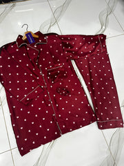 maroon printed silk suit in premium fabric for girls and woman (M H 881) - M.H fashion 