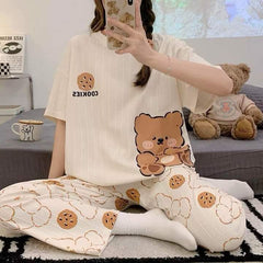 NEW BEAR DESIGN NIGHT DRESS IN COTTON FABRIC - kkfashion 