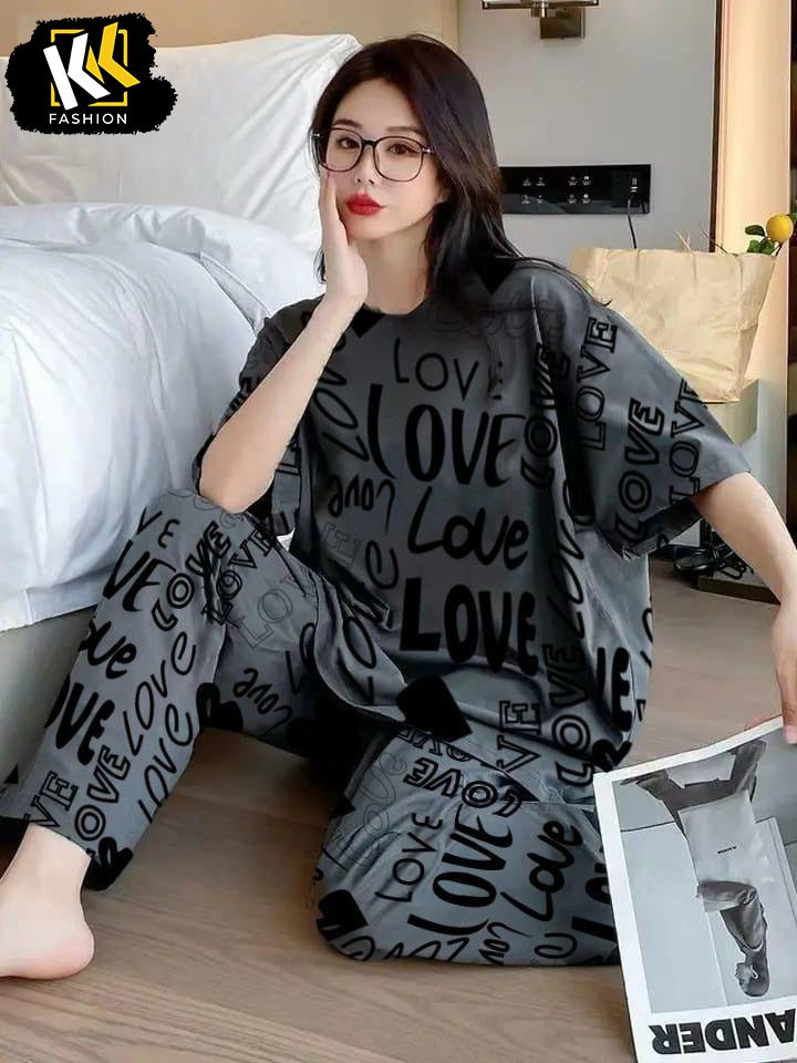 printed night suit in premium fabric cotton jarsy